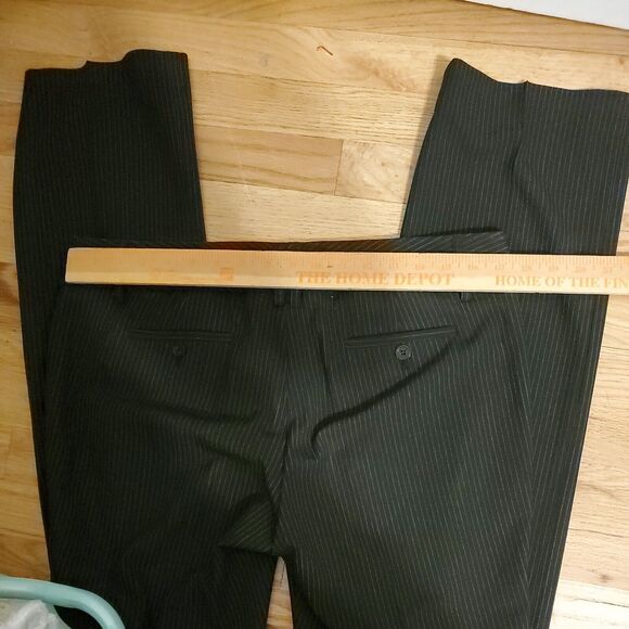 Michael by Michael Kors Black Pinstripe Dress Work Pants Size 10 Designer - Picture 4 of 5